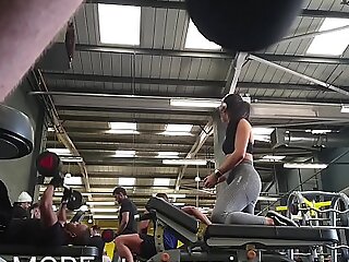 Fit brunette teen working out in the gym with a great ass and camel toe filmed spy cam style. From gymspies xxx porn video