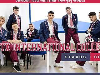 1x02 Staxus International College  (Story And Sex) : Latinos College Students Have Sex Make sure of School!