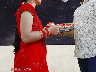 Karva Chauth Special: Newly married priya had First karva chauth sex and had blowjob under the tone with illusory Hindi
