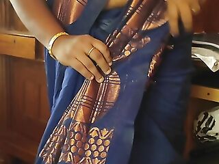 Tamil Newborn Varsha Bhabhi  wearing Sari