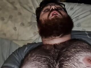 I fuck the hairy fat man's ass until I cum inside