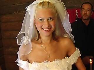 Gangbang with broad in the beam busty bride