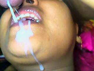 Bhabhi sucking cock in very star-gazer mood increased by take huge cumshhot in mouth