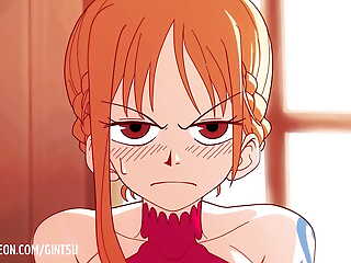 Luffy make the beast with two backs nami for first-time 18+