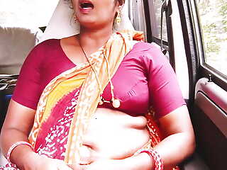 Telugu step mom car sex hunger drive for sex with step son, telugu dirty talks.