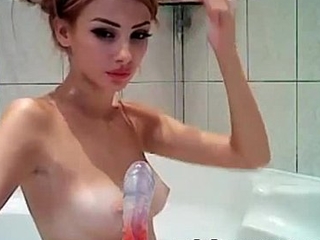 cute girl on webcam in bath